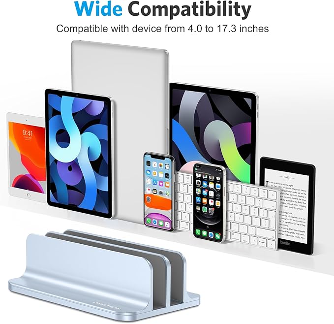 OMOTON [Updated Dock Version Vertical Laptop Stand, Double Desktop Stand Holder - Image 3