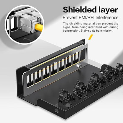 Patch Panel 8 Port Keystone Network STP Blank Patch Panel Compatible - Image 4
