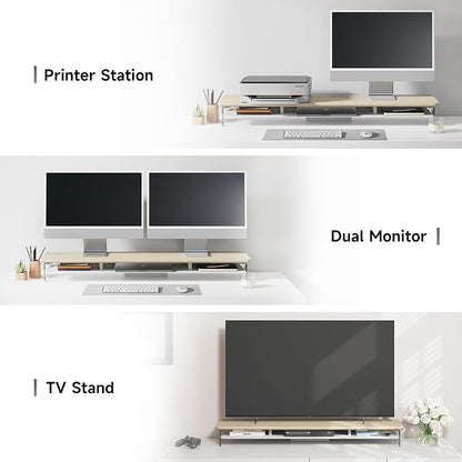 Fenge Acrylic Monitor Stand Riser, 42.5 Inches Dual Monitor Stand - Image 5