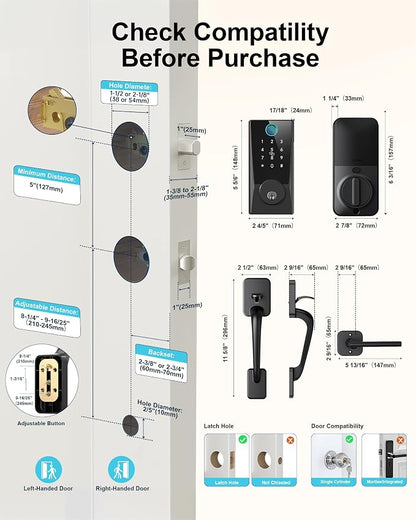 WiFi Smart Lock for Front Door, Built-in WiFi Deadbolt - Image 7