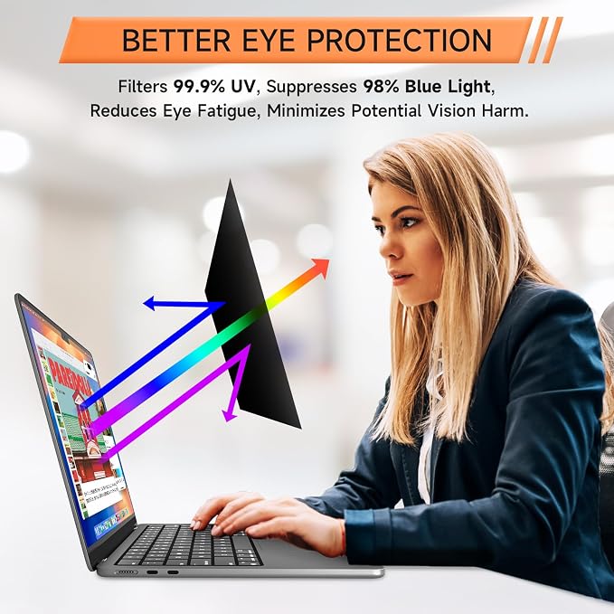 Privacy Screen for MacBook Air 13.6 & 13 Inch 2022-2025, Matte Anti Glare Blue - Image 4