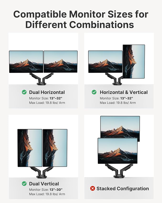 HUANUO Dual Monitor Stand - Image 6