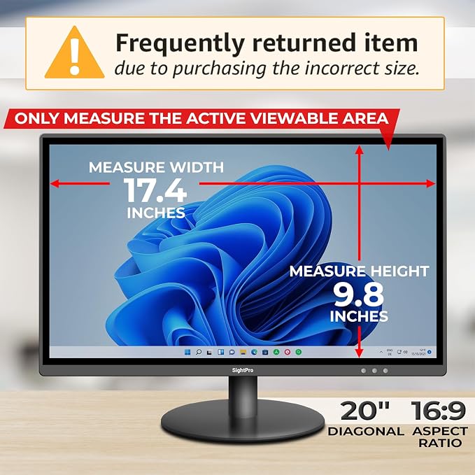 20 Inch 16:9 Computer Privacy Screen Filter - Image 2
