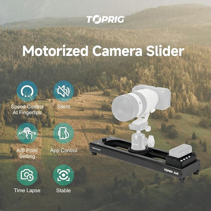 Accsoon Toprig 16inch/40cm Motorized Camera Slider, Button/APP Control Dolly - Image 2