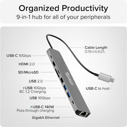 Plugable USB C Hub Multiport Adapter: 9-in-1 - Image 3