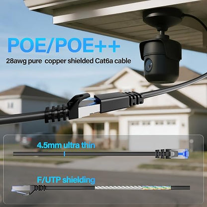 Cat6A Ethernet Cable Shielded 10Gbps 1 ft, Slim Shielded Ethernet Cable Cat 6 - Image 6