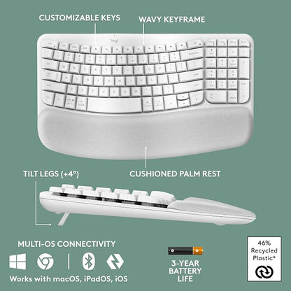 Logitech Wave Keys Wireless Ergonomic Keyboard - Image 6