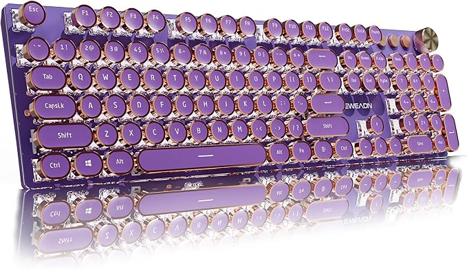 EWEADN V20 Typewriter Keyboard Wireless, 104 Keys Typewriter Style Mechanical by SEUNKWANG
