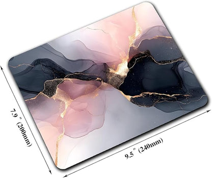 Black Rose Gold Marble Custom Mouse Pad - Image 2