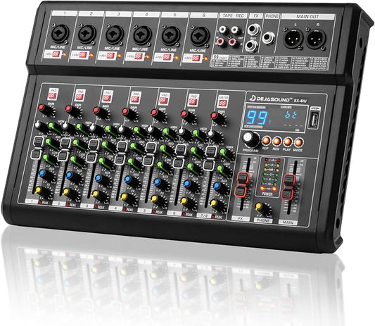 8-Channel Audio Mixer for PC, SX-8iu Mixing Console by Unknown