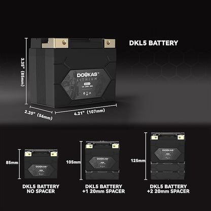 DKL5 300A LiFePO4 Motorcycle Lithium Battery, 12V 2Ah Powersports Battery - Image 6