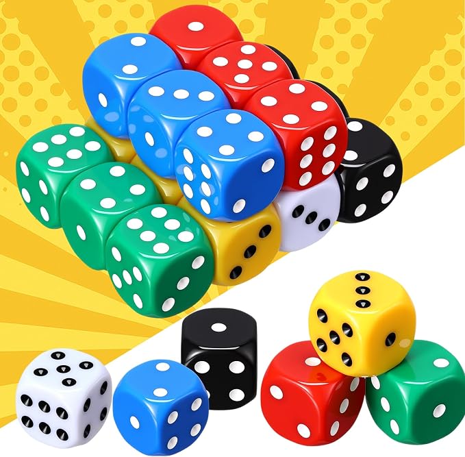 18 Pcs Casino Theme Party Dice Large Opaque Jumbo Acrylic D6 Dice - Image 6