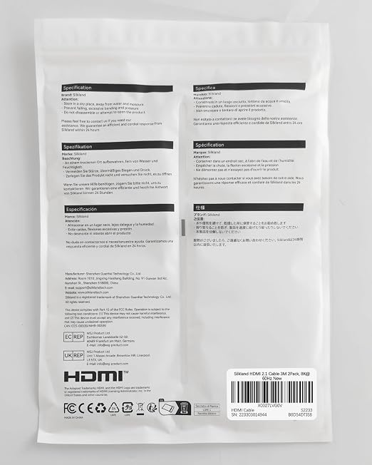 Silkland 10K 8K HDMI 2.1 Cable 2-Pack 10FT, Certified Ultra High Speed HDMI® - Image 9