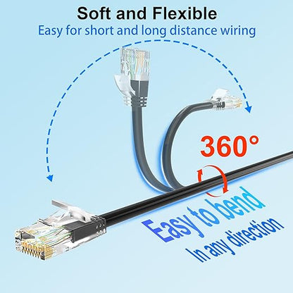 Cat 6 Patch Cables 2 feet, Slim Cat6a Ethernet Patch Cable 10Gbps 550Mhz - Image 4