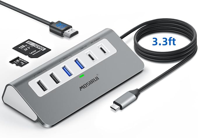 USB C Hub, Mosirui 9 in 1 USB C Hub Multiport Adapter by mosirui