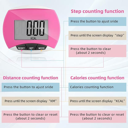Weewooday Pedometer for Walking Steps and Miles Simple Pedometer Clip on - Image 4
