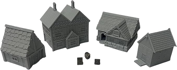 Tabletop Miniature Little Town Building Terrains Compatible - 18mm Scale by HAUTICO