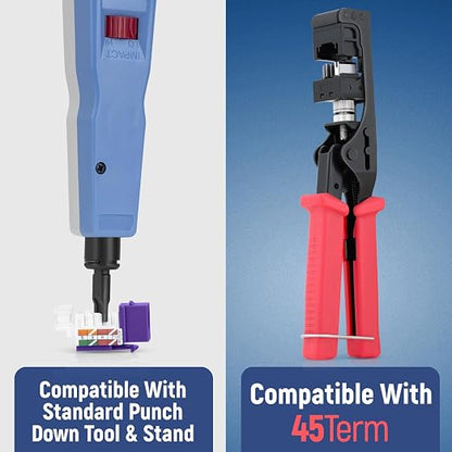 Everest 45° Angled RJ45 Cat6A Keystone Jacks 10-Pack in Purple - Image 5