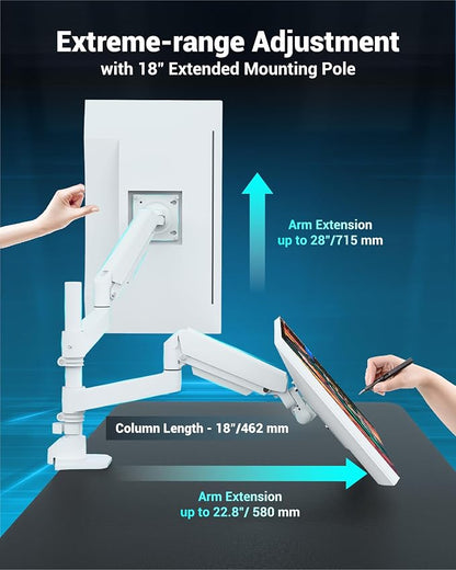 Dual Monitor Arm for 13-49 Inch Ultrawide Screens, Heavy Duty Monitor Mount for - Image 3