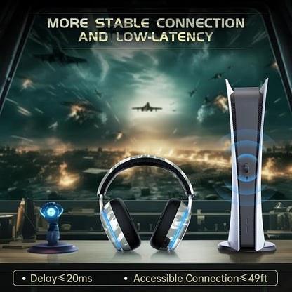 2.4GHz Wireless Gaming Headset for PS5, PS4 Fortnite & Call of Duty/FPS Gamers - Image 2