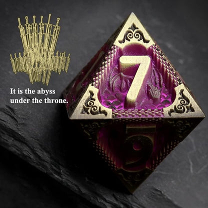 Haxtec Metal Dice Set Purple Black Dragon Pattern Metal DND Dice - Image 4