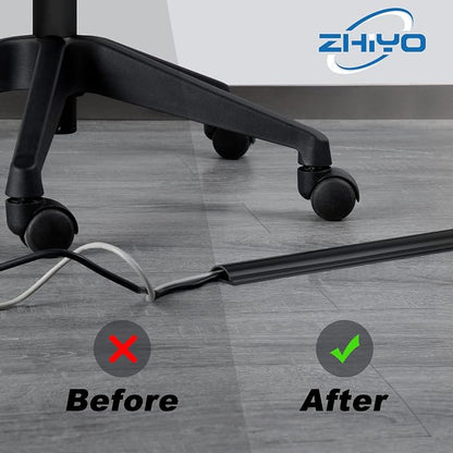 ZhiYo Cord Hider Floor 68in, Rigid PVC Floor Cord Cover, Hard PVC Floor Wire - Image 4