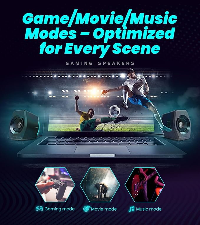 Edifier Hecate RGB Gaming Speakers, 32W Peak Power, Game/Movie/Music Modes - Image 4