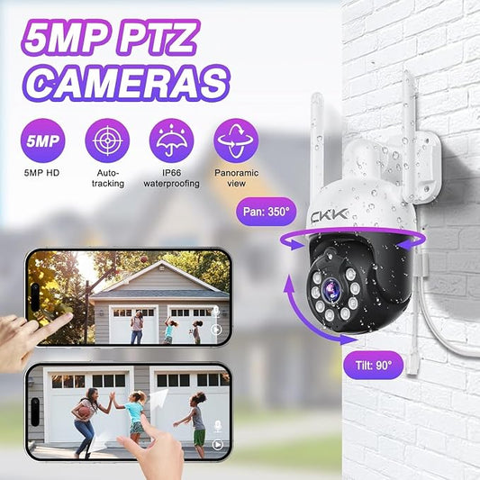 CKK Wireless Security Camera System: 4 Outdoor 5MP PTZ Cameras - Image 2