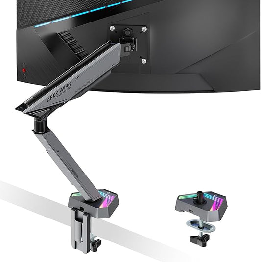 ARES WING RGB Single Monitor Arm Desk Mount by ARESWING