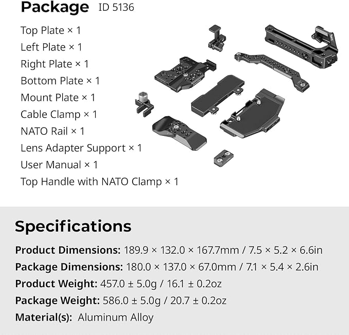 SmallRig Cage Kit for Canon C80, Modular Design - Image 8