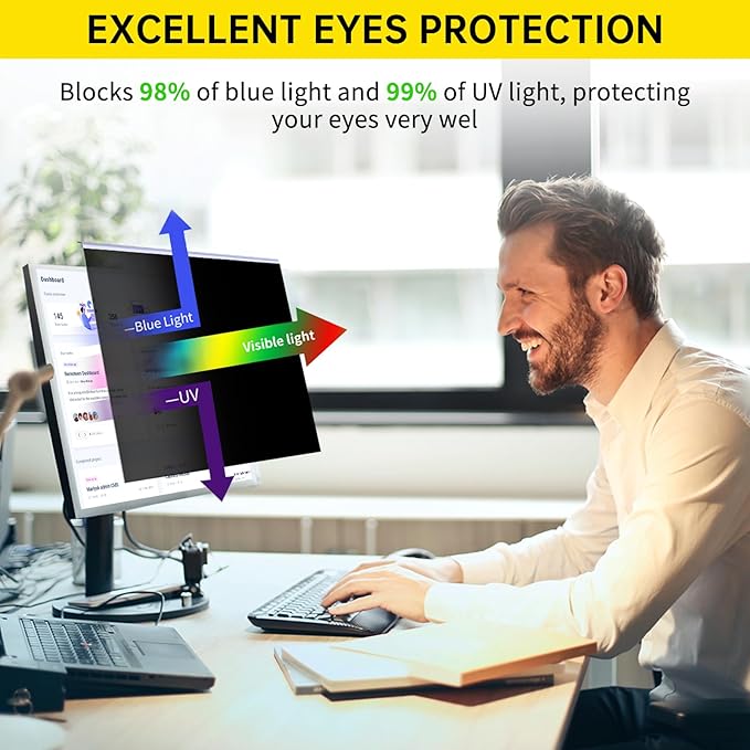32 Inch Privacy Screen for 16:9 Computer Monitor, Anti-Blue Light Monitor - Image 4