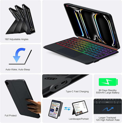 iPad Pro 11 inch Case with Keyboard, Flex Magnetic Detachable Magic Keyboard - Image 6