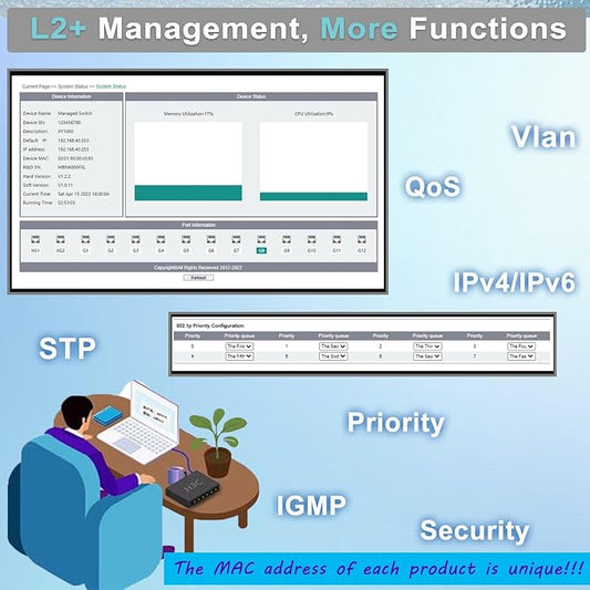 Industrial L2+ Managed 8 Port PoE Ethernet Switch - Image 2
