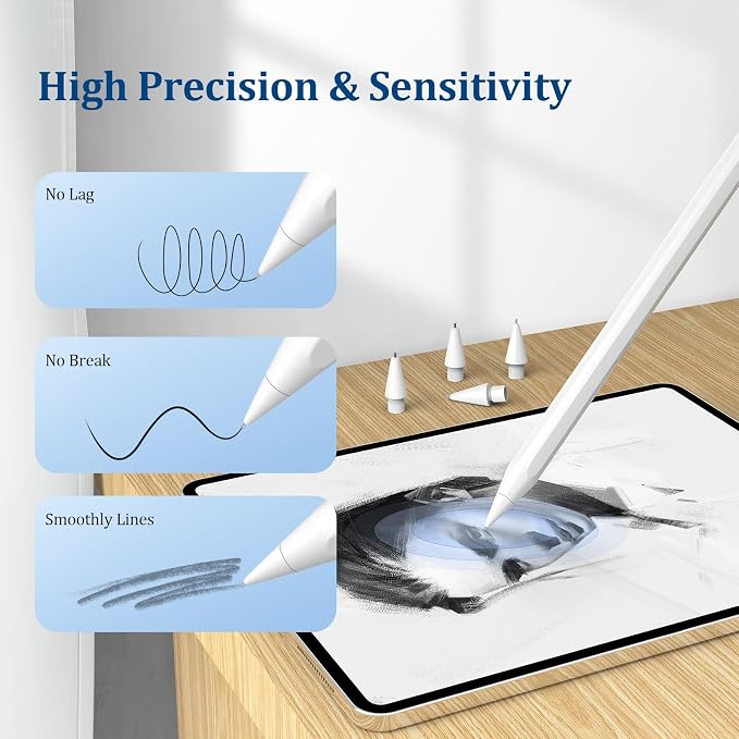 Replacement Tips for Apple Pencil 1st/2nd Gen, No Wear Out Upgraded Apple - Image 6