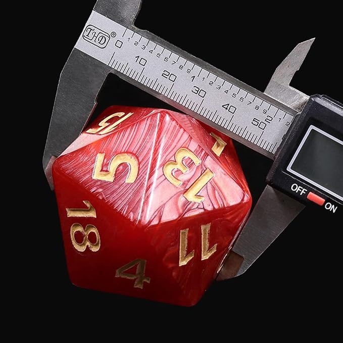 20 Sided DND Dice, D20 Giant Polyhedral Dice, 55mm Titan Large Pearl Color D20 - Image 3