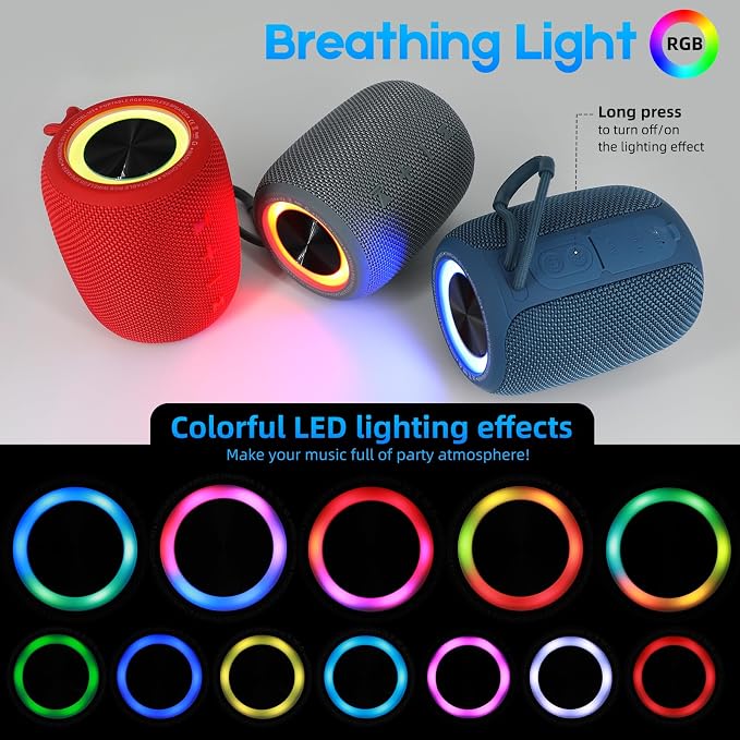 Portable Bluetooth Speaker, BT5.3 Wireless Speaker 20W Bass Diaphragms - Image 3