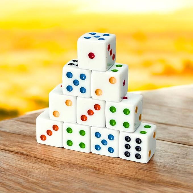 Luck Lab 10 Piece D6 Multicolor Pip Dice Pack - Image 3