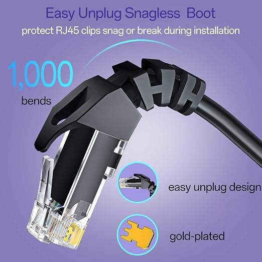 Cat 6 Ethernet Cable 7FT 10Pack, Cat6 Ethernet Patch Cable 10Gbps, High-Speed - Image 4