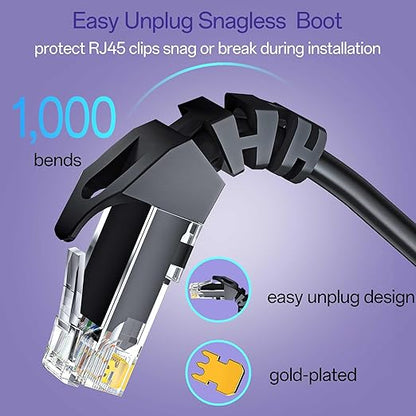 Cat 6 Ethernet Cable 14FT 10Pack, Cat6 Ethernet Patch Cable 10Gbps, High-Speed - Image 4