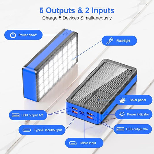 Solar Charger Power Bank 66800mAh Portable Charger - Image 2