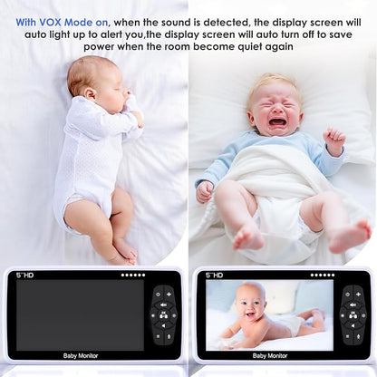 Baby Monitor with Camera and Audio, 4000mAh Long Battery Life, Pan-Tilt-Zoom - Image 3