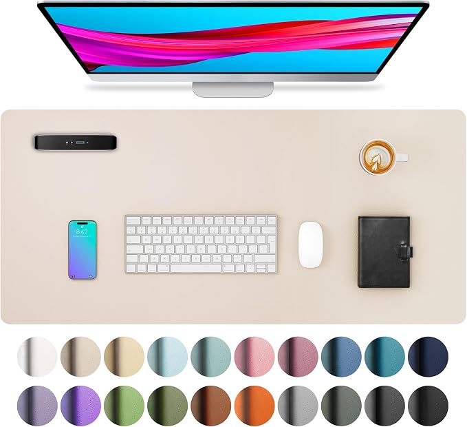 Aothia Large PU Leather Desk Pad Protector – Non-Slip Mouse Pad & Writing Mat by Aothia
