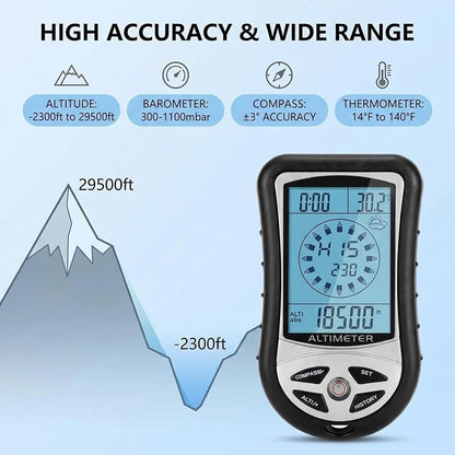 Digital Altimeter, Digital Compass, Hiking Thermometer, Barometer 8 in 1 - Image 7