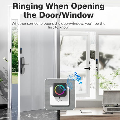Door Chime, Satisure Wireless Door Sensor Chime When Door Opens, Door Alarms - Image 2