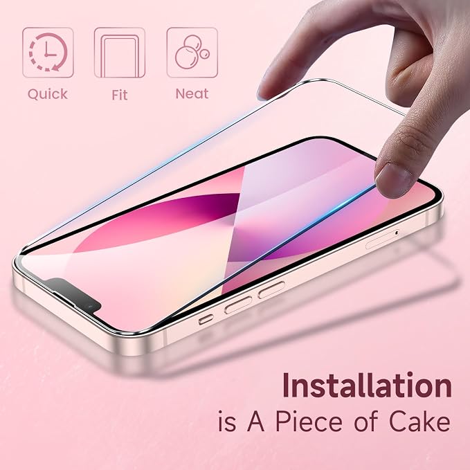 Fotbor for iPhone 16e/13/13 Pro/14 Screen Protector Glass, 9H Tempered Glass - Image 2