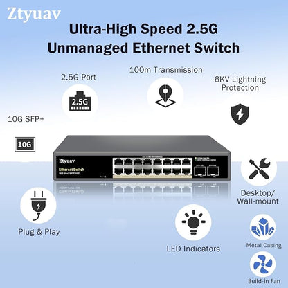 16 Port Unmanaged 2.5G Ethernet Switch - Image 3