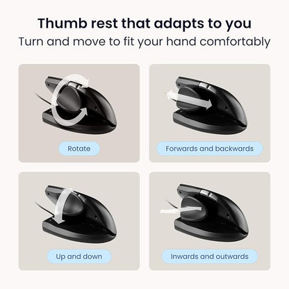 Contour Unimouse Ergonomic Vertical Mouse – Adjustable 35°-70° Angle, - Image 3