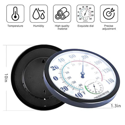 Outdoor Thermometer Hygrometer, 10 Inch Outdoor Thermometer Large Numbers - Image 3