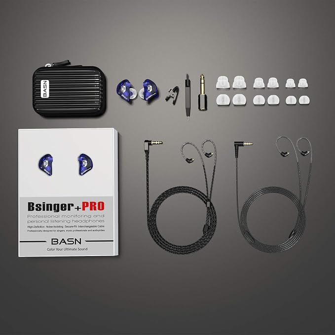 BASN Bsinger PRO in-Ear Monitors Hybrid Dynamic Dual Drivers Two Detachable - Image 6