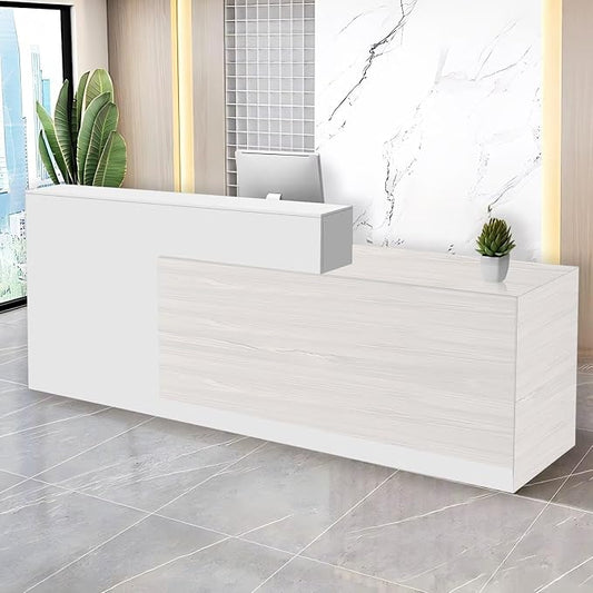 Reception Desk with Counter Modern Checkout Counter with Lockable Drawer by Unknown